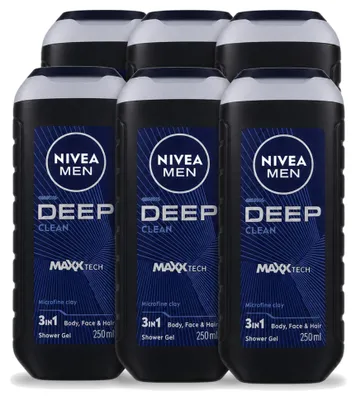Obrázek produktu pro 6 kusů sprchového gelu Nivea Men Deep Clean - 250 ml - výhodná balení