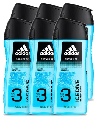 Obrázek produktu pro 6 kusů sprchového gelu a šamponu 2 v 1 Adidas Ice Dive - 250 ml - výhodná balení