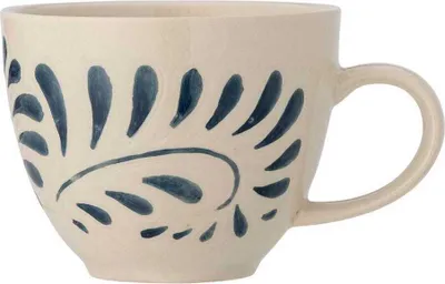 Produktbild von Bloomingville Becher HEIKKI Blau Weiß Keramik 240 ml Tasse Kaffeebecher Teebecher