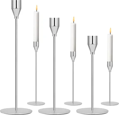 Image de Bougeoir décoratif, support à bougies pour mariage (argenté)