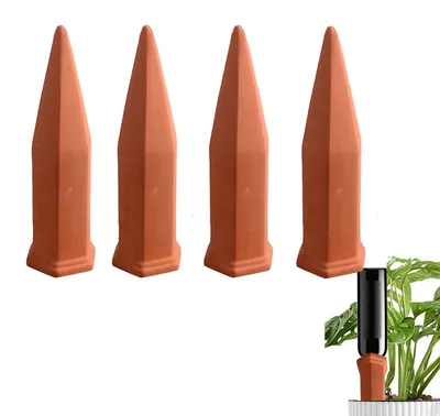 Imagen del producto de Sistema de riego para plantas de terracota, juego de 4 unidades, riego automático por goteo, ideal para plantas de interior