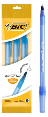 Zdjęcie produktu dla BIC Round Stic Classic długopis niebieski opakowanie 3 sztuki