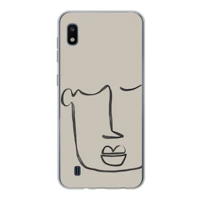 Produktbild von MuchoWow® Handyhülle Schutzhülle Hülle für Samsung Galaxy A10 Gesicht - Abstrakt - Strichzeichnung Silikon Softcase Handy Hülle - Schutzhülle
