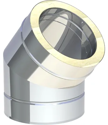 Produktbild von Jeremias DW-FU Winkel 42 Grad Edelstahl Doppelwandig Innendurchmesser 400 mm Abgassystem Heiztechnik