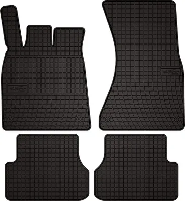 Produktbild von Gummifußmatten passend für Audi A6 C7 (Limousine, Kombi, Avant, Bj. 2011-2017) –  schwarz, passgenau, mit Befestigungen set 4 Stk. - Gummi-Automatten