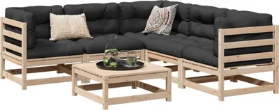 Produktbild von Best Möbel 6-tlg. Garten-Sofagarnitur mit Kissen Massivholz KieferGartenmöbelgarnituren - 2024 Neu