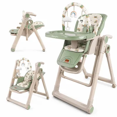 Image de Siège haute et transat pour bébé 2 en 1, réglable et pliable