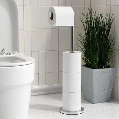Productafbeelding van Famanu toiletrolhouder – vrijstaand – van roestvrij staal