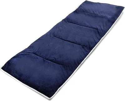 Image de Matelas de camping XL, 190 x 75 cm, bleu marine, en coton, pliable, isolant, rembourrage en polyester de haute qualité