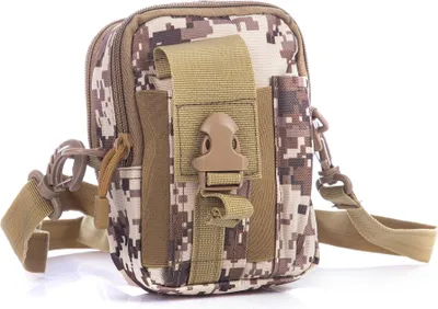 Produktbild von Herren Gürteltasche 800D Nylon 2 Reißverschlussfächer Abnehmbarer Schultergurt Desert Moro