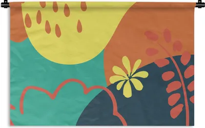 Produktbild von MuchoWow® Wandteppich Wandbehang Sommer - Flecken - Blätter 90x60 cm Tapisserie Dekoration Wandtuch - Wandskulpturen - Bildteppich