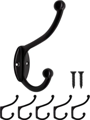 Produktbild von 'FUXXER® - 5x Antike Garderoben-Haken, Handtuch-Haken, Kleider-Haken, Hut-Haken, Eisen-Haken, schwarz'