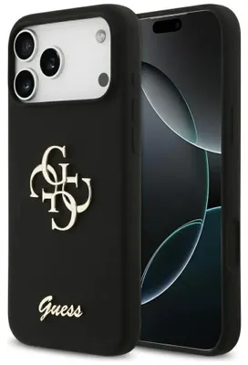Produktbild von Etui Guess Silicone Big 4G Script Do     Iphone 17 Pro Max Czarny