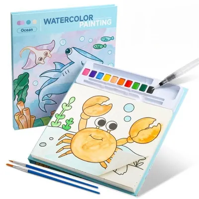 Obrázok produktu pre Omaľovánka sada na akvarelové maľovanie - ocean
