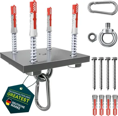 Produktbild von Yourkon Wand- & Deckenhalterung Greatest Edelstahl V2A – Für Boxsäcke, Hängesessel & Yogatücher