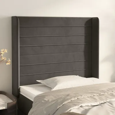 Produktbild von Kopfteil mit Ohren Dunkelgrau 103x16x118/128 cm Samt