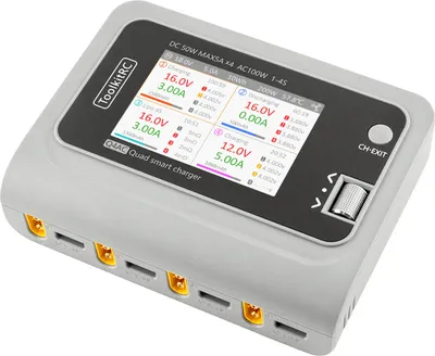 Immagine prodotto di Caricabatterie ToolkitRC Q4AC LiPo 1-4S 5A 4 canali AC/DC