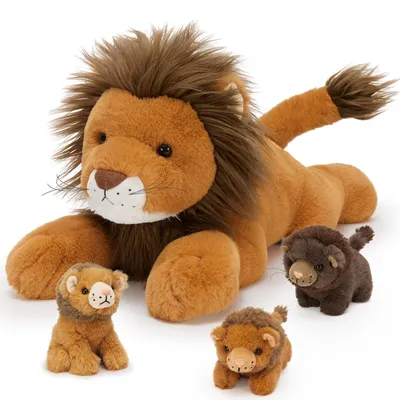 Produktbild von Solidchoice – Kuscheltiger mit Baby, realistisches Plüschtier