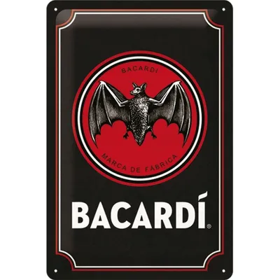Obrázek produktu pro Nostalgic-Art - Plechový talíř 20 x 30 cm - Bacardi - Logo Bacardi Black
