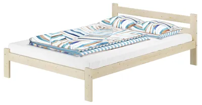 Produktbild von Doppelbett Ehebett Holzbett 140x200 Fichte massiv lackiert mit wählbarem Zubehör V-60.60-14ohne Zubehör