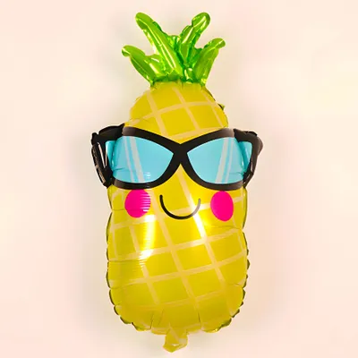 Image de Ballon en plastique Food, ananas avec lunettes de soleil env. 48*78 cm