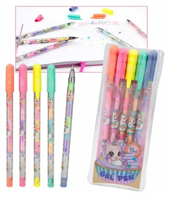 Immagine prodotto di Depesche - Set di penne gel Ylvi in 5 colori arcobaleno