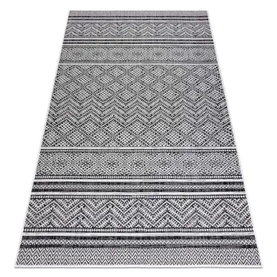 Obrázek produktu pro Koberec SISAL SION cikcak, diamanty BOHO 22168 ploché tkaní černý / ecru  Černá 120x170 cm
