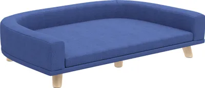 Produktbild von Hundebett Hundesofa Haustiersofa, Eukolyptusholz, 98 x 67 x 25 cm, Blau