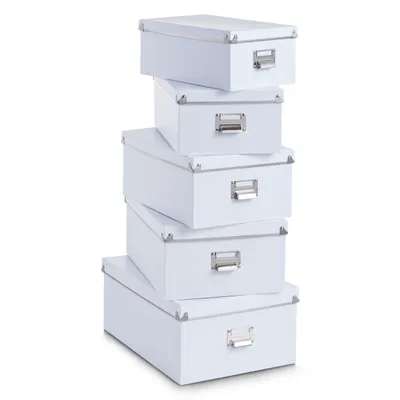 Produktbild von Zeller Boxen-Set, 5-tlg., Pappe, weiß 40x29x17