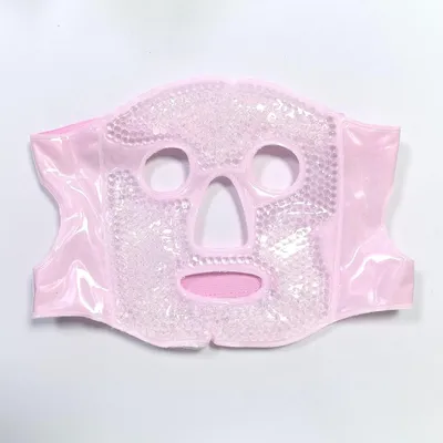 Produktbild von INF Gel-Augenmaske mit Gelperlen 30cm x 20cm Polyester-Plüsch für Erholung Rosa