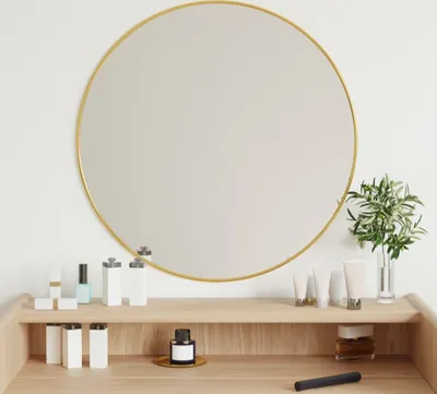 Produktbild von vidaXL Lustro ścienne złote Ø 60 cm okrągłe