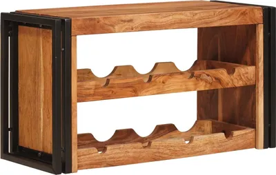 Image de Étagère à vin Marron 80 x 45 x 33 cm Bois d'Acacia Massif