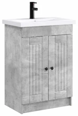 Produktbild von Badezimmermöbel-Set Betongrau 78,5 x 37,5 x 81 cm Holzwerkstoff