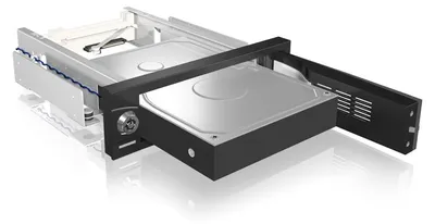 Produktbild von ICY BOX IB-168SK-B, Wechselrahmen, 1x 3,5" SATA I/II/III HDD zu 1x SATA Host, EasySwap trägerlos, Stahl + Plastik, schwarz