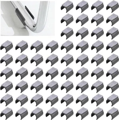 Immagine prodotto di Set di protezioni in plastica per montanti - 60 pezzi - 25 mm - Protezioni a forma di U per tubi dei montanti - Base antiscivolo - Nero - Coperture in plastica per montanti