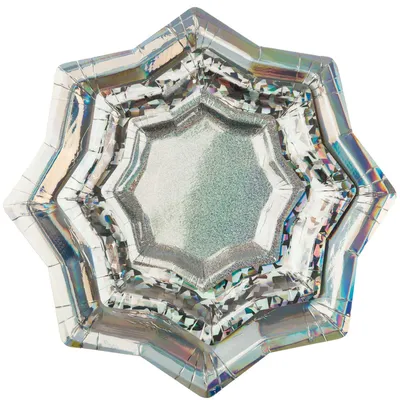 Immagine prodotto di YEY! Let's Party piatto biscotto stelle argento iridescente 6 pezzi
