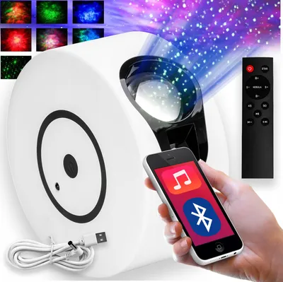 Obrázok produktu pre Hmlový Hviezdny Projektor Nočné Svetlo S Reproduktorom Bluetooth + Diaľkové Ovládanie 8 Režimov