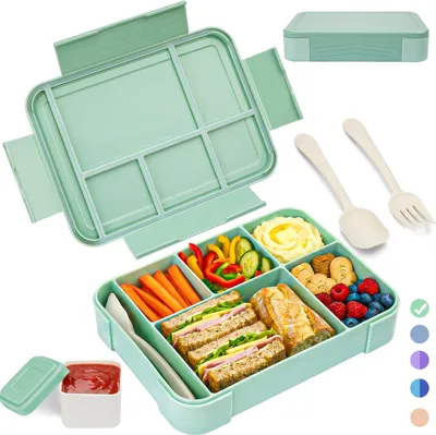 Produktbild von Brotdose Kinder mit Fächern, Bento Box Kinder, Lunchbox 1300ml