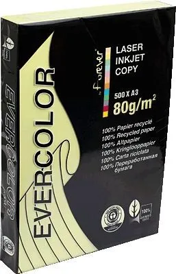Produktbild von Clairefontaine - Evercolor farbiges Recyclingpapier, A3, 80 g, 500 Blatt, gelb