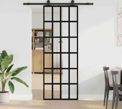 Immagine prodotto di Porta Scorrevole con Ferramenta 76x205cm Vetro ESG Alluminio