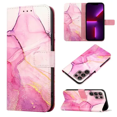 Image de Coque de protection pour téléphone Samsung Galaxy S22 Ultra 5G, étui, portefeuille, couleur : rose, violet, or