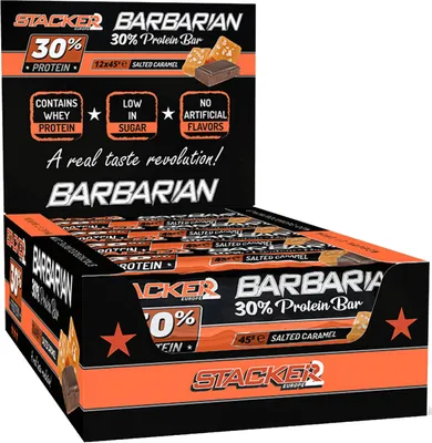 Produktbild von Stacker2 Barbarian Bar (12x45g) Salted Caramel - Riegel - Protein-Riegel