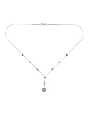Produktbild von MIAMAR 1120296 Damen Collier 14 Karat (585) Rotgold Rose lila 45 cm
