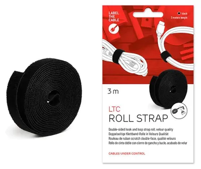 Image de Label-The-Cable PRO 1210 Rouleau de Velcro double face 25 mètres noir