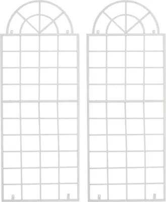 Produktbild von CLP Rankgitter Viva 2er Set aus Eisen mit Rundbogen und Wandhalterung für den Garten | Farbe weiß