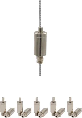 Produktbild von 10x Drahtseilhalter / Gripper 15, M6 Außengewinde Länge 7 mm, für Drahtseil Ø 1,0 - 1,5 mm | vernickelt