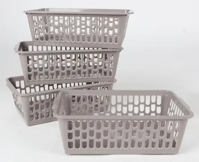 Produktbild von PLASTIC Korb 4PCS, 25X14,5X10,5 CM - Mix von Varianten oder Farben