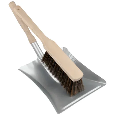 Produktbild von 1 Set Kehrgarnitur Metall Kehrschaufel mit Holzgriff Kehrblech Kehrset