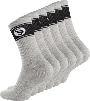 Produktbild von Stark Soul® 6 Paar Sportsocken im RETRO Design - Frotteesohle 39-42 grau