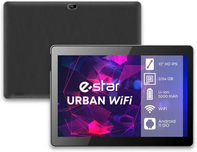 Obrázek produktu pro eSTAR URBAN 1021W WIFI, 25,6 cm (10.1"), 1280 x 800 px, 64 GB, 2 GB, Android 11 Go edition, Černá